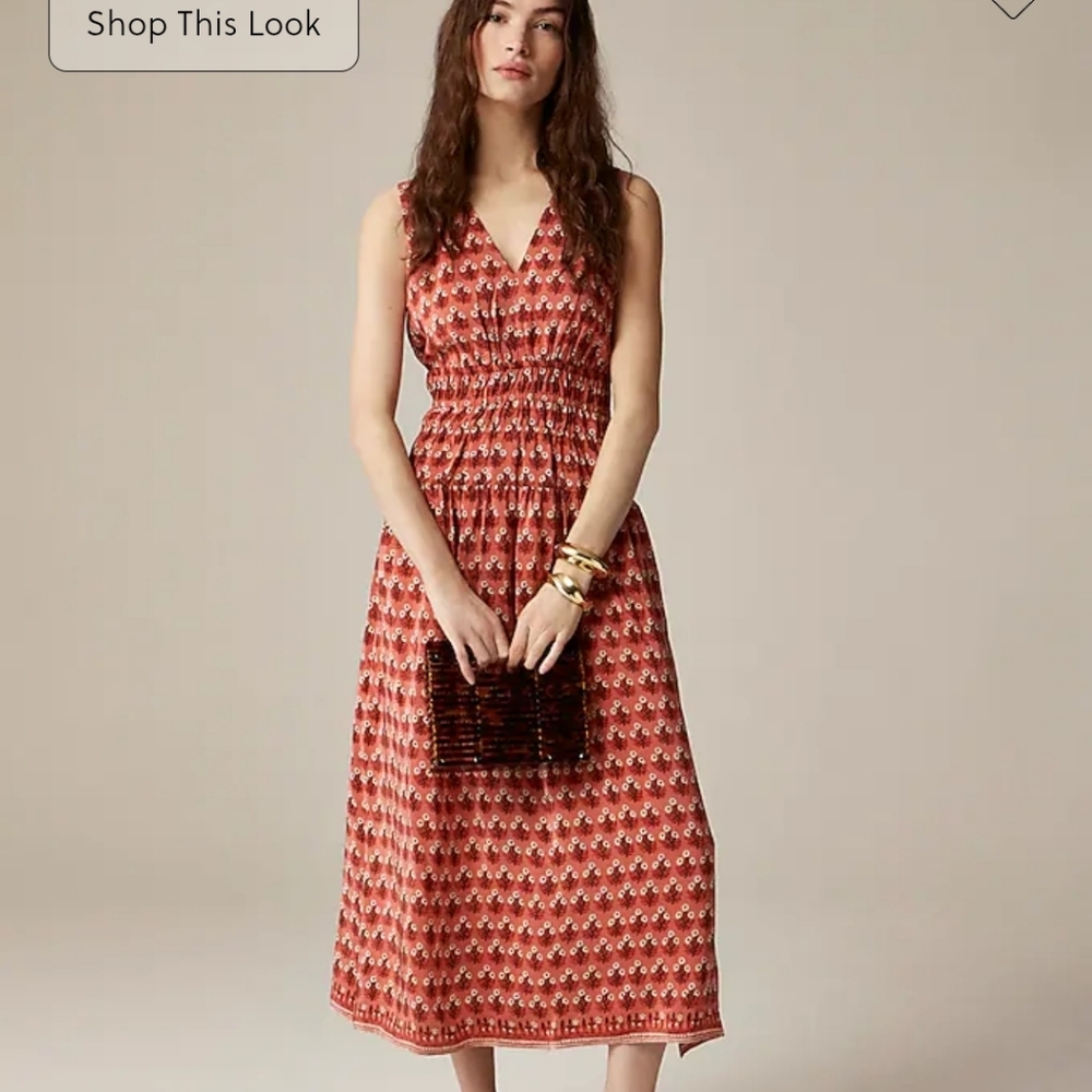 J Crew Hyacinth dress in block-print crepe de chine CJ486 Size XXS